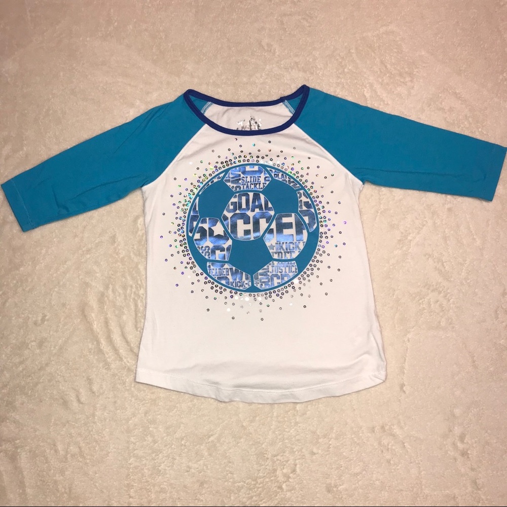 🌻= $5 bundled - Justice Graphic Soccer Tee (8)